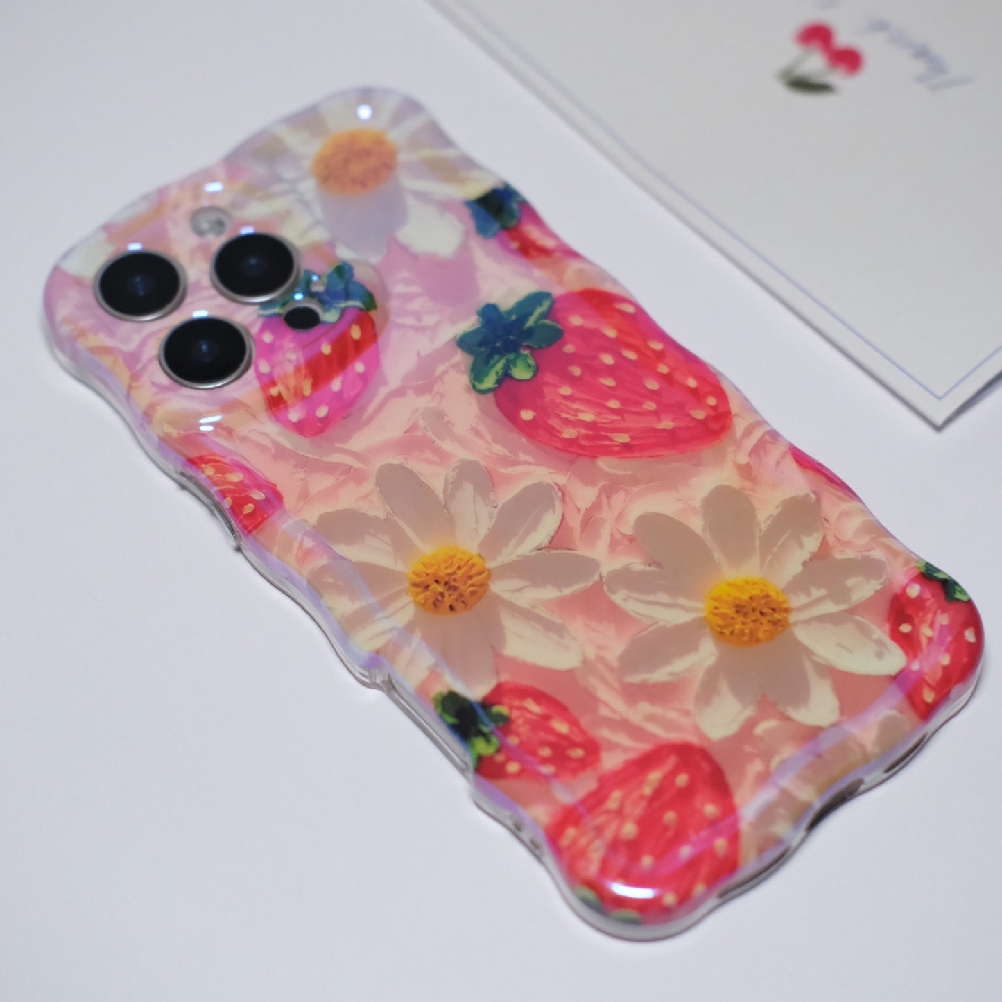 Silicone iPhone Case with Cute Strawberry Print