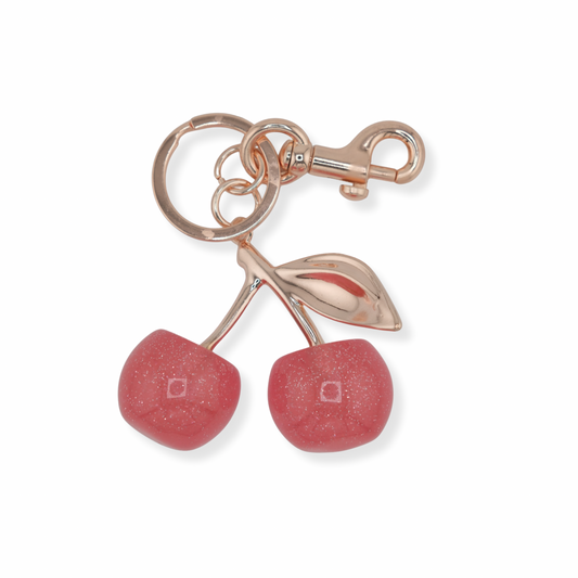 Cherry Keychain – Pink with Rose Gold