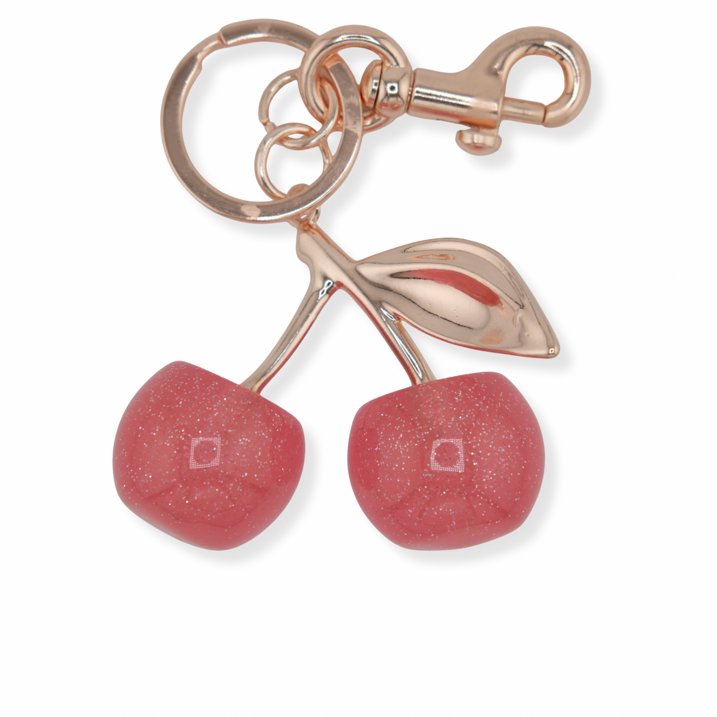 Cherry Keychain – Pink with Rose Gold