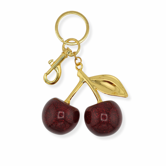 Cherry Keychain – Red with Gold
