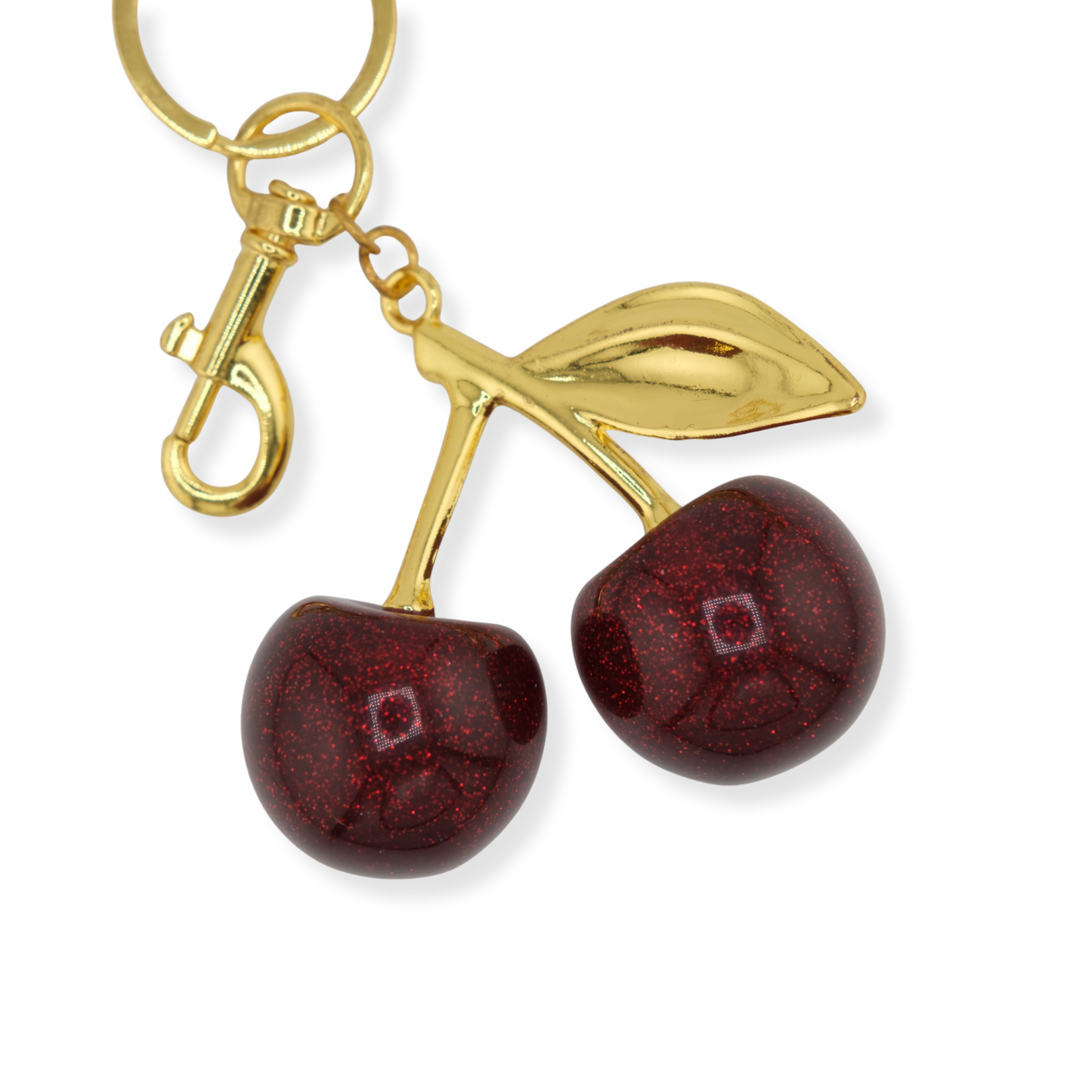 Cherry Keychain – Red with Gold