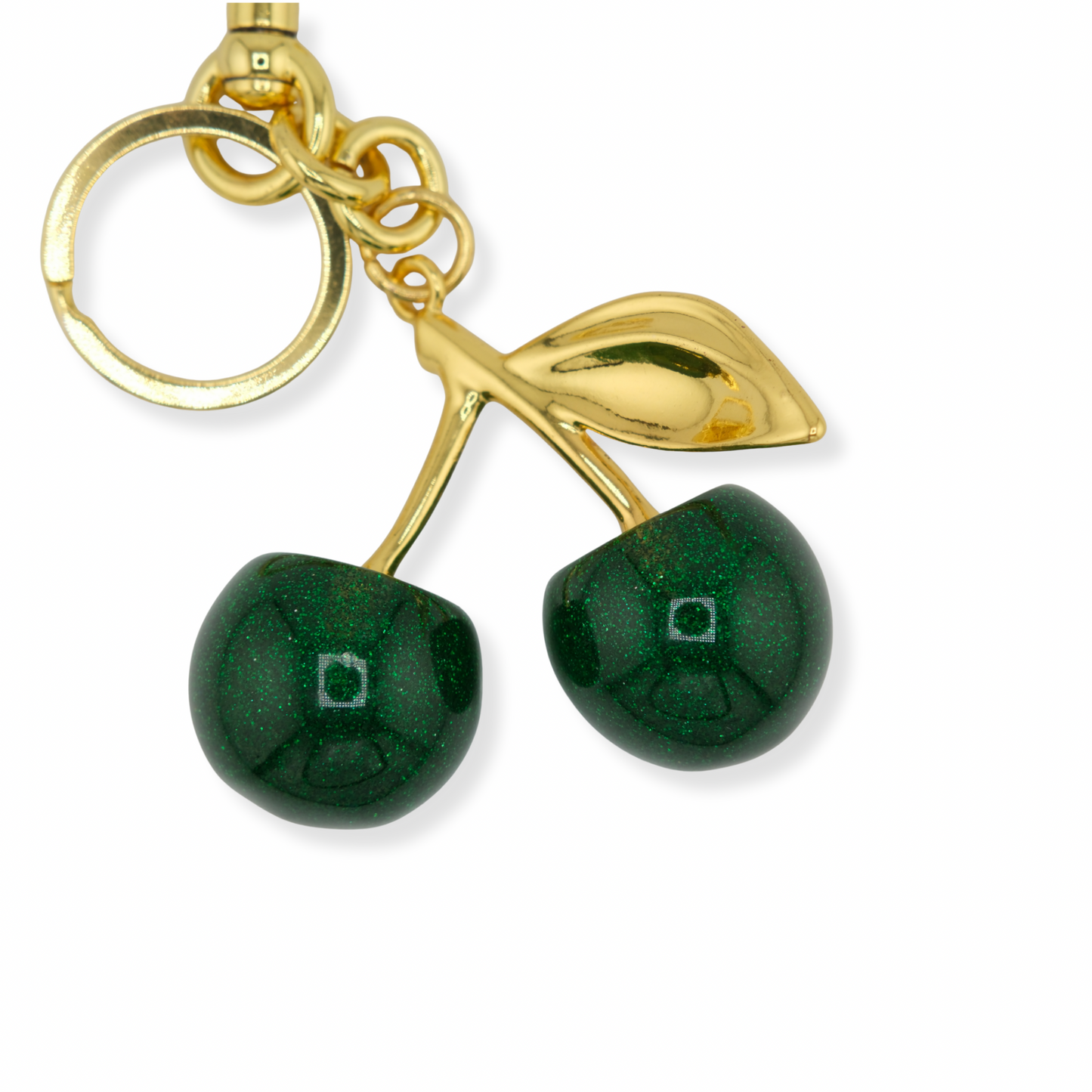 Cherry Keychain – Green with Silver