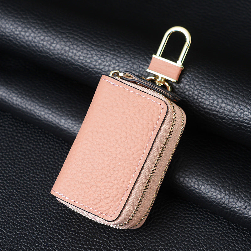 Zipper Leather Key Wallet