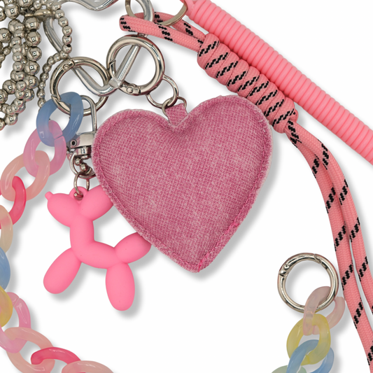 Rainbow Heart Chain Bag Charm
