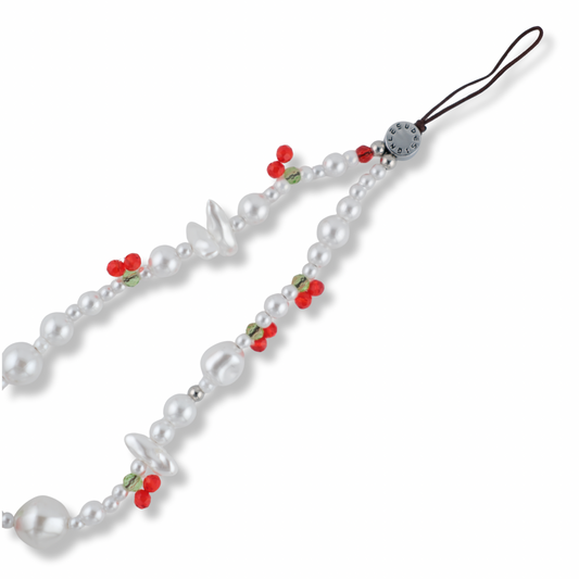 Dreamy Pearl & Cherry Keychain