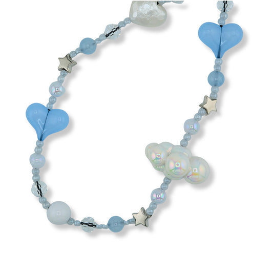 Cloudy Hearts Sky Keychain