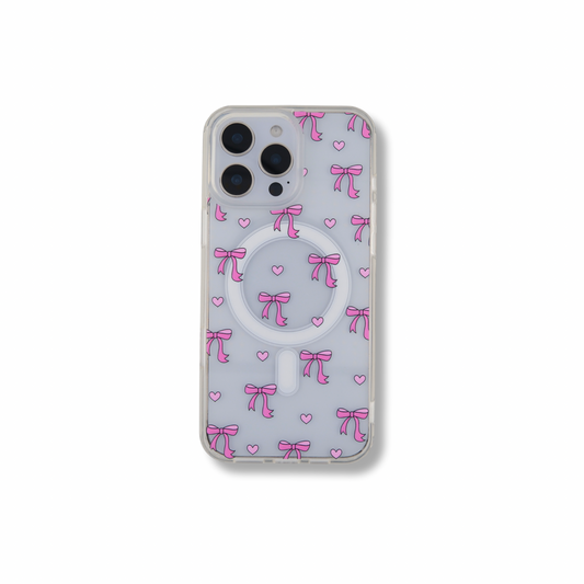 Silicone iPhone Pink Bow Case