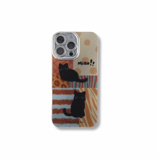 Shiny Black Cat – Cozy Metallic Vibes