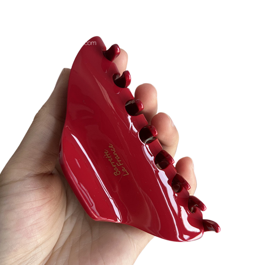 Sleek Wide Red Hair Claw