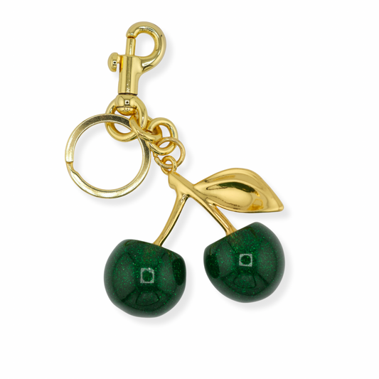 Cherry Keychain – Green with Silver