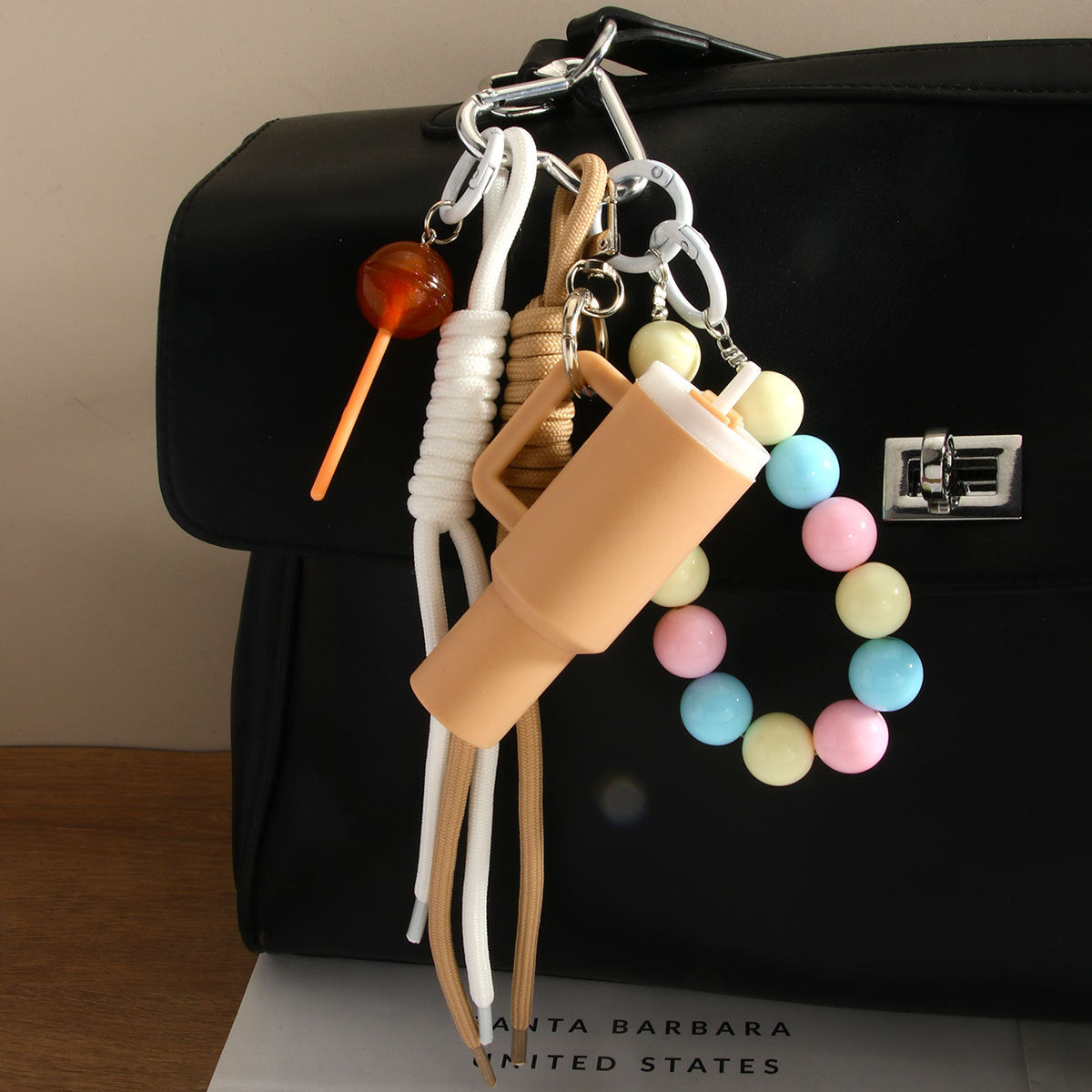 Caramel Latte Cup Bag Charm