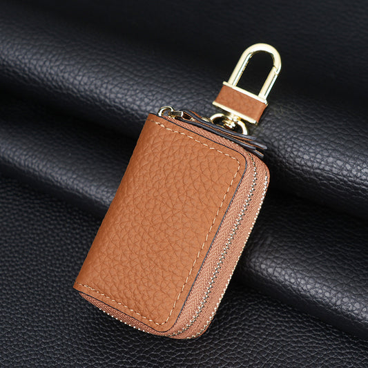 Zipper Leather Key Wallet
