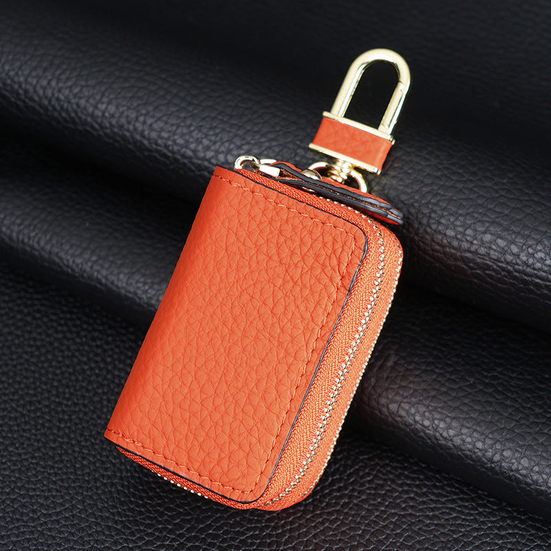 Zipper Leather Key Wallet