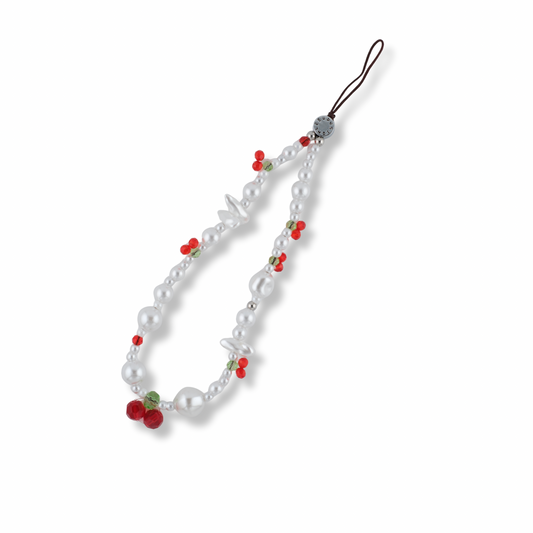Dreamy Pearl & Cherry Keychain