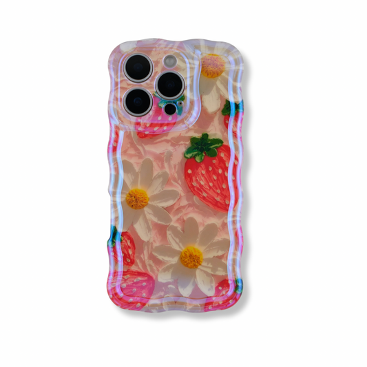 Silicone iPhone Case with Cute Strawberry Print