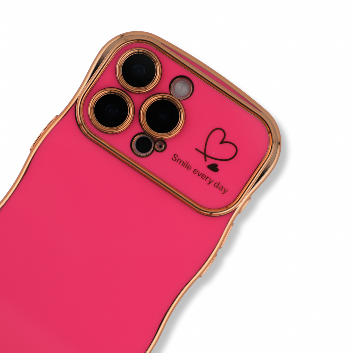 Glossy Silicone Phone Case with Raised Edges – “Smile Every Day” Collection