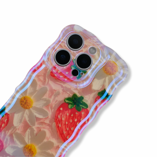 Silicone iPhone Case with Cute Strawberry Print