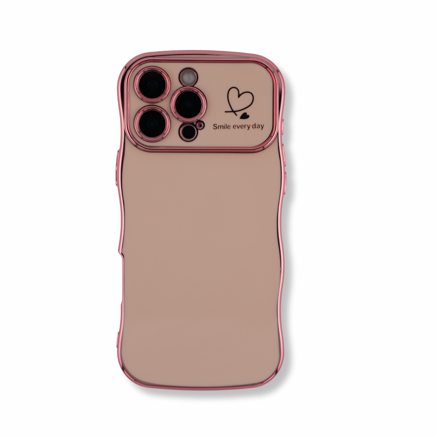 Glossy Silicone Phone Case with Raised Edges – “Smile Every Day” Collection