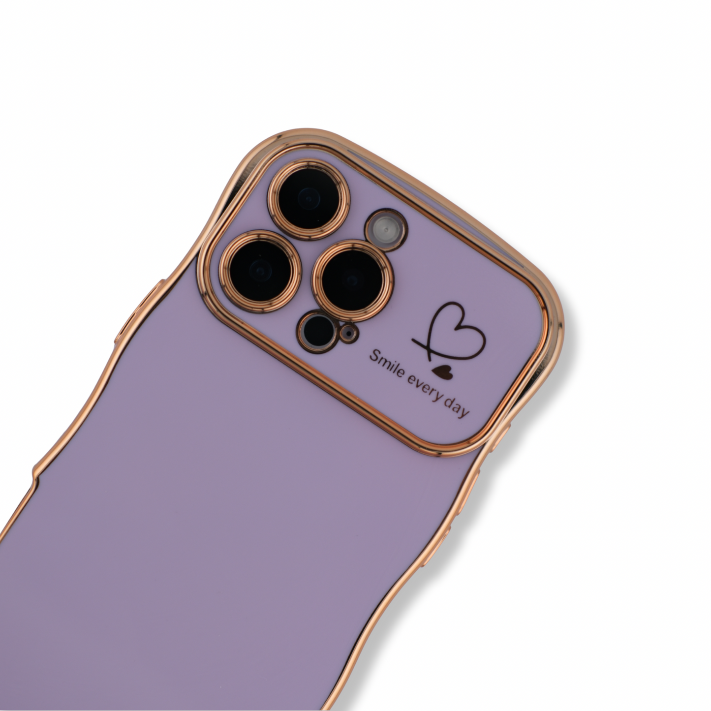 Glossy Silicone Phone Case with Raised Edges – “Smile Every Day” Collection