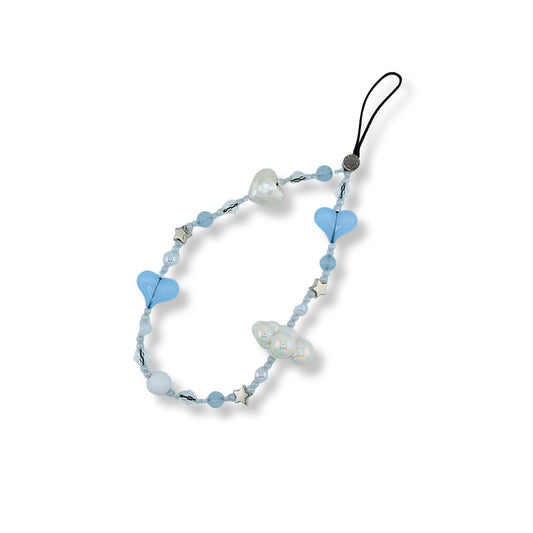 Cloudy Hearts Sky Keychain