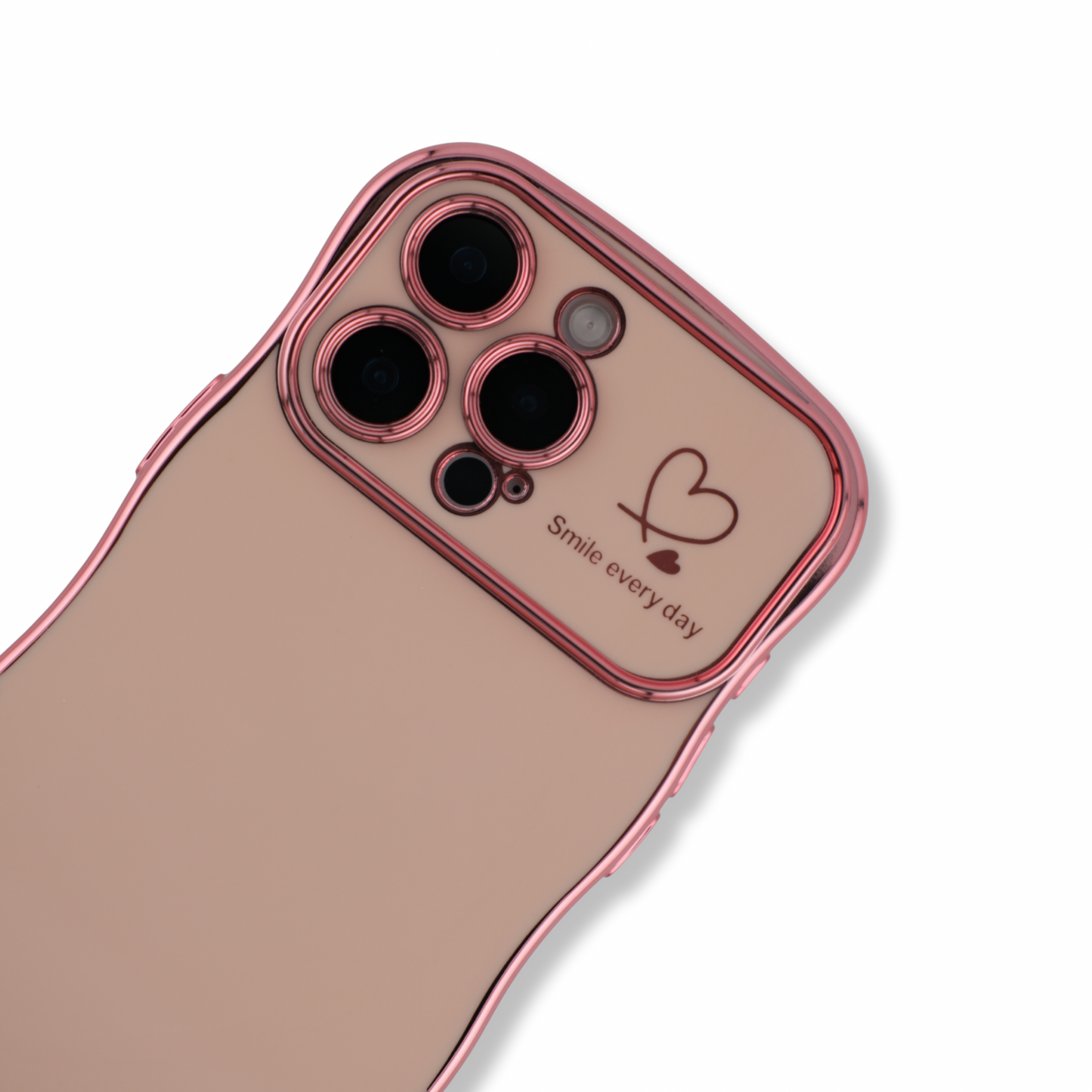 Glossy Silicone Phone Case with Raised Edges – “Smile Every Day” Collection