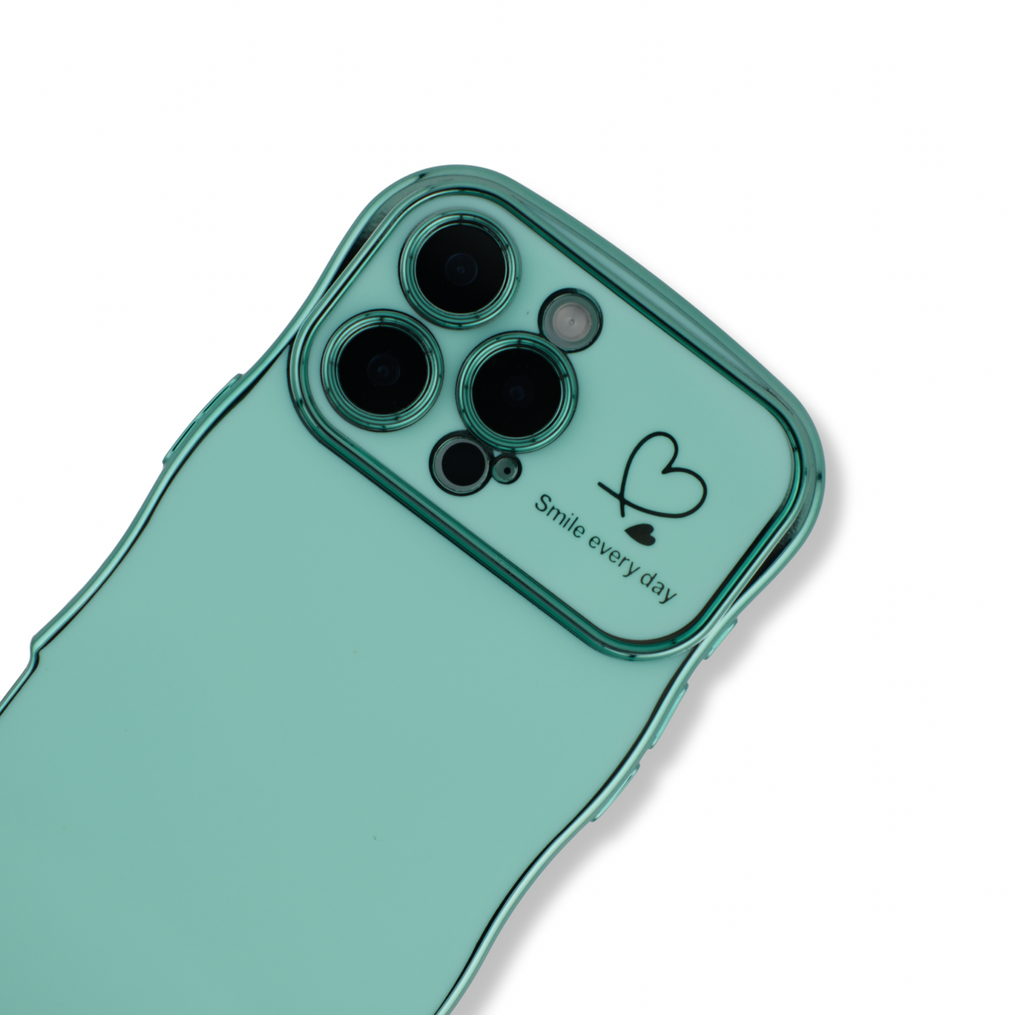 Glossy Silicone Phone Case with Raised Edges – “Smile Every Day” Collection